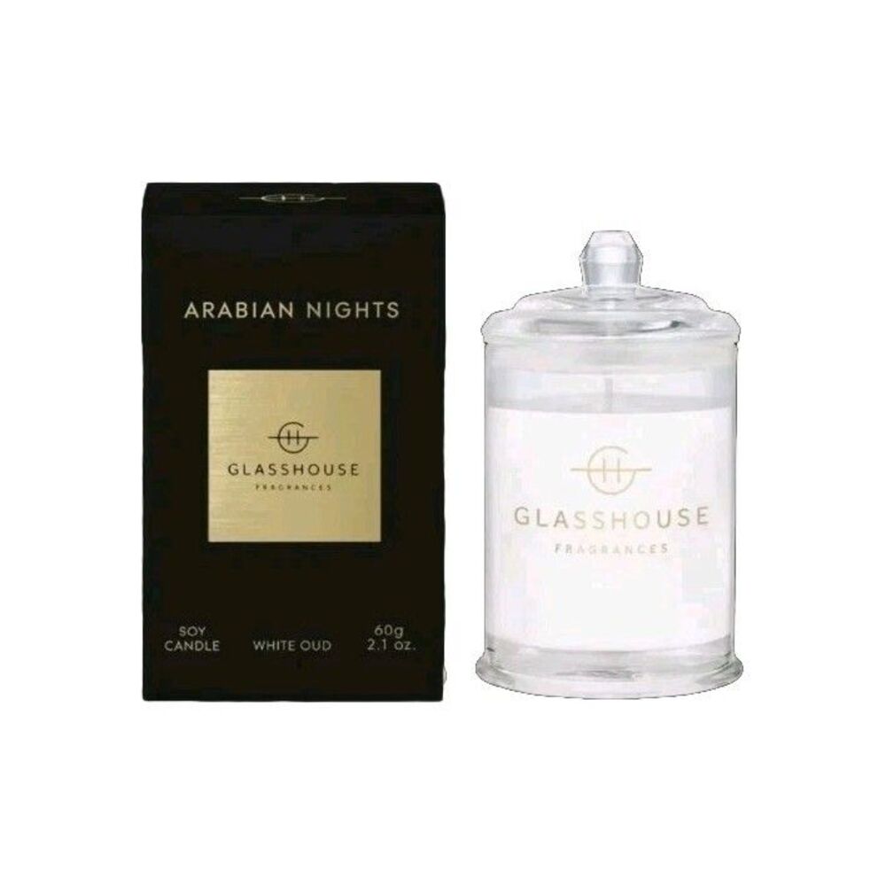 Glasshouse Fragrances ARABIAN NIGHTS White Oud Scented Soy Candle 60g /2.1 oz